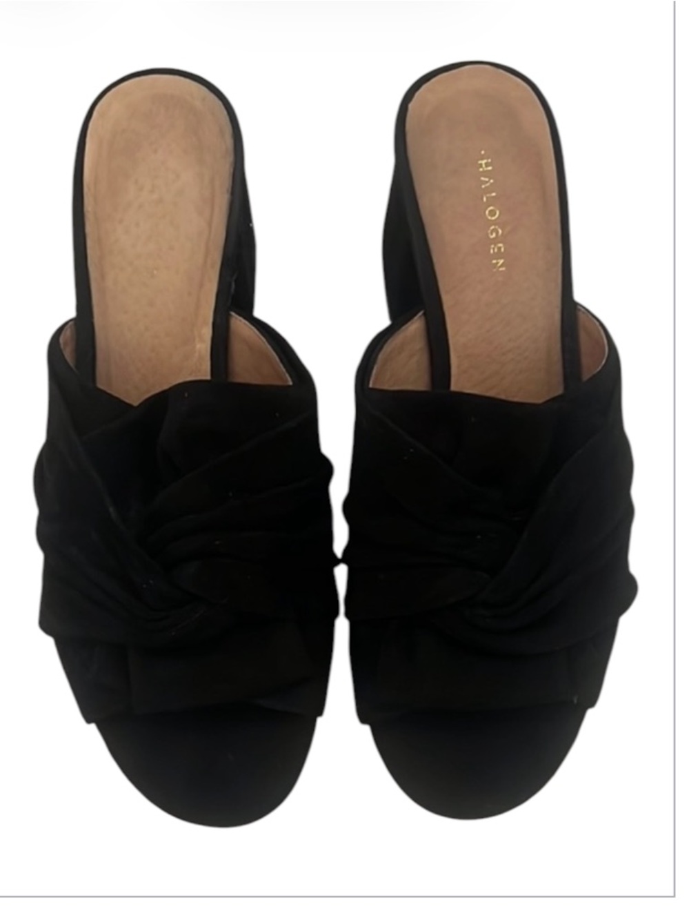 Halogen Chic Black Knotted Mules Size 7 1/2